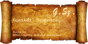 Gyetkó Szabolcs névjegykártya